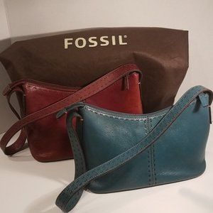 FOSSIL 💙 Genuine Leather Perfect Hobo Bags Set